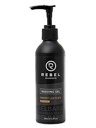 REBEL, Гель для бритья премиальный REBEL BARBER Smoky Leather, 200 мл.