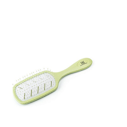 TNL, Щетка массажная  для волос Bio прямоугольная 68х228 мм., зеленая