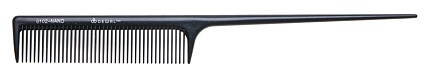 DEWAL Расческа "NANO" с пластиковым хвостиком, черная 20 см.