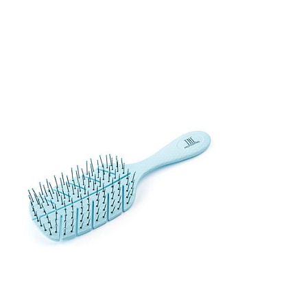 TNL, Щетка массажная  для волос Bio прямоугольная 65х230 мм., голубая