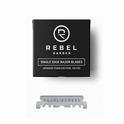 REBEL, Лезвия сменные для опатных бритв REBEL BARBER Single Blade,100 шт.