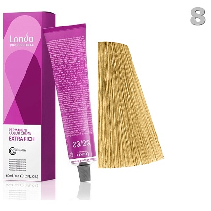LondaColor, 8, светлый блонд натуральный, крем-краска 60 мл.                                       