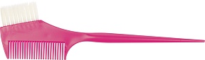 DEWAL Кисть для окрашивания розовая с расческой, узкая 45 мм.