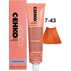 C:ehko Крем Color Vibration тонирующий для волос 7/43, светлый медно-золотистый, 60 мл