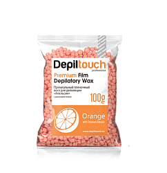 Depiltouch, воск пленочный премиальный "Orange" с ароматом цитрусов 100 гр.