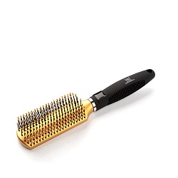 TNL, Щетка массажная  для волос прямоугольная, нейлоновые штифты 40 мм.,золотая