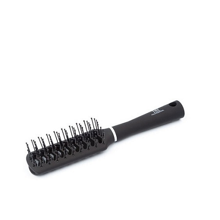 TNL, Щетка тунельная для волос прямоугольная , продувная, нейлоновые штифты 44 мм., черная