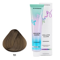 TNL Million Glow Ammonia free, 9/1, очень светлый блонд пепельный, крем-краска, 100 мл.