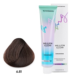 TNL Million Glow Ammonia free, 6/81, темный блонд капучино пепельный, крем-краска, 100 мл.