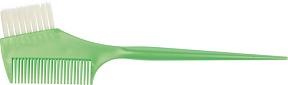 DEWAL Кисть для окрашивания зеленая с расческой, узкая 45 мм.