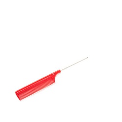 TNL, расческа для волос с металлическим разделителем прядей  210 мм.,красная
